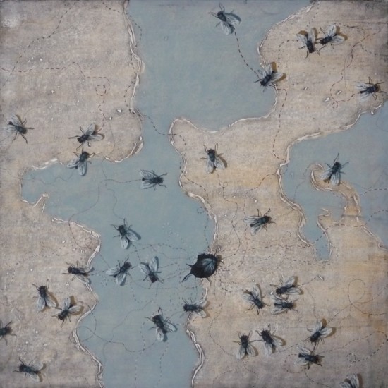 Map of the Flies or Random Boundaries. 2012. Oil on Canvas. 45x45cm.