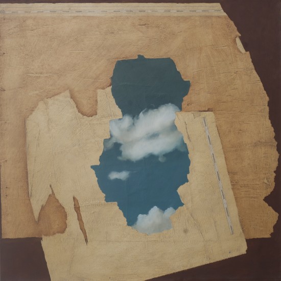 Maps with Clouds. 2014. Oil on Paper on Canvas. 45x45cm