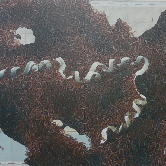 The Measured Expression of a Rogue Map. 2012. Oil on Canvas. 180x120cm.