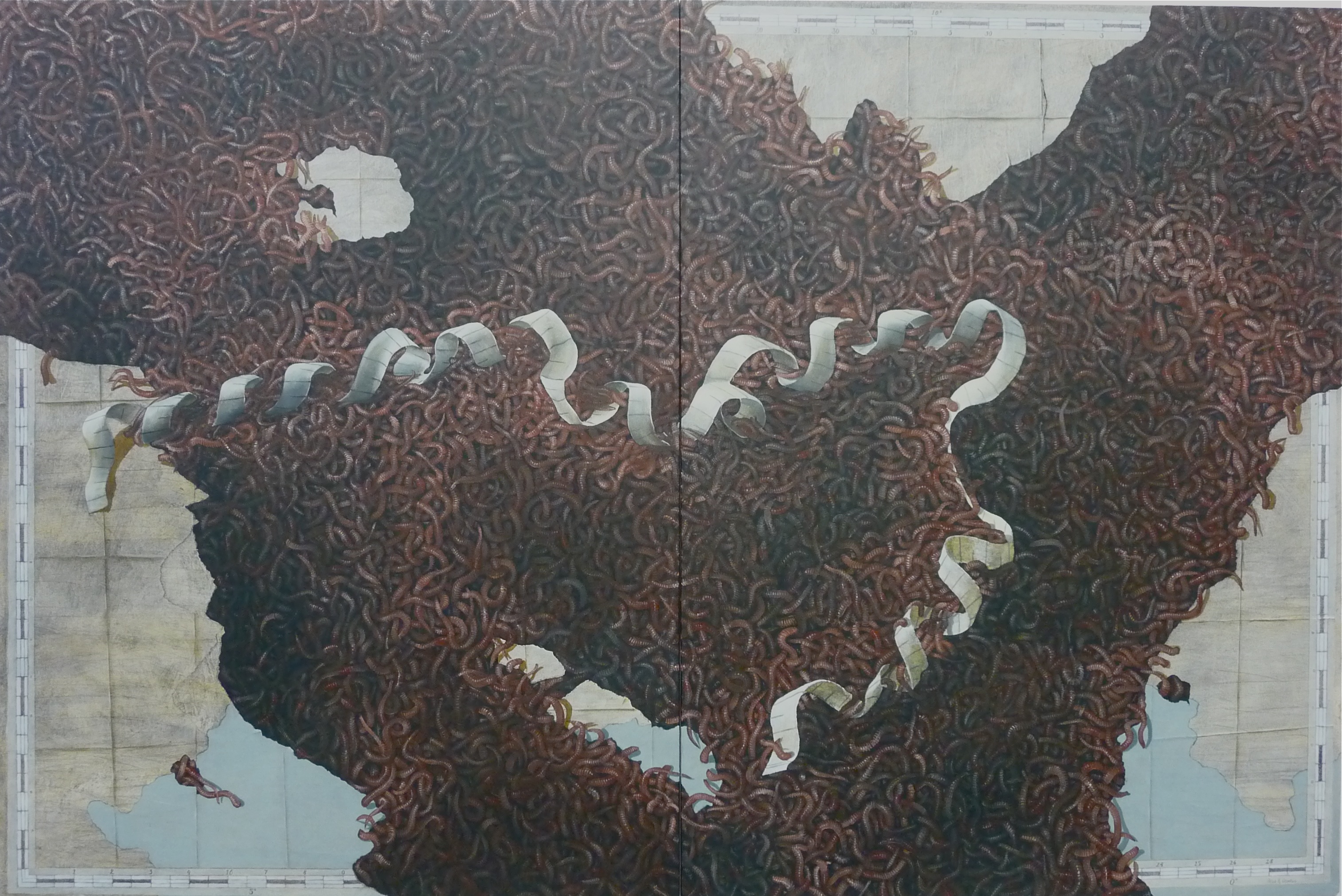 The Measured Expression of a Rogue Map. 2012. Oil on Canvas. 180x120cm.
